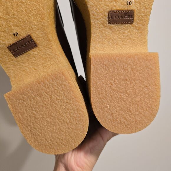 Coach Delaney Chelsea Boots Brown Leather Size 10 Chunky Lug Platform Sole Boho - Picture 9 of 16